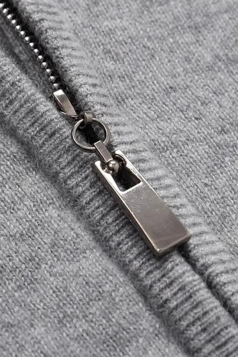 100 Cashmere Hooded Zip-Front Sweater