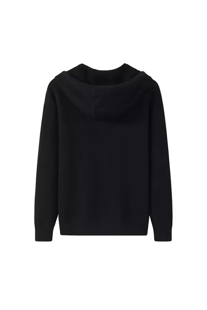 100 Cashmere Hooded Zip-Front Sweater
