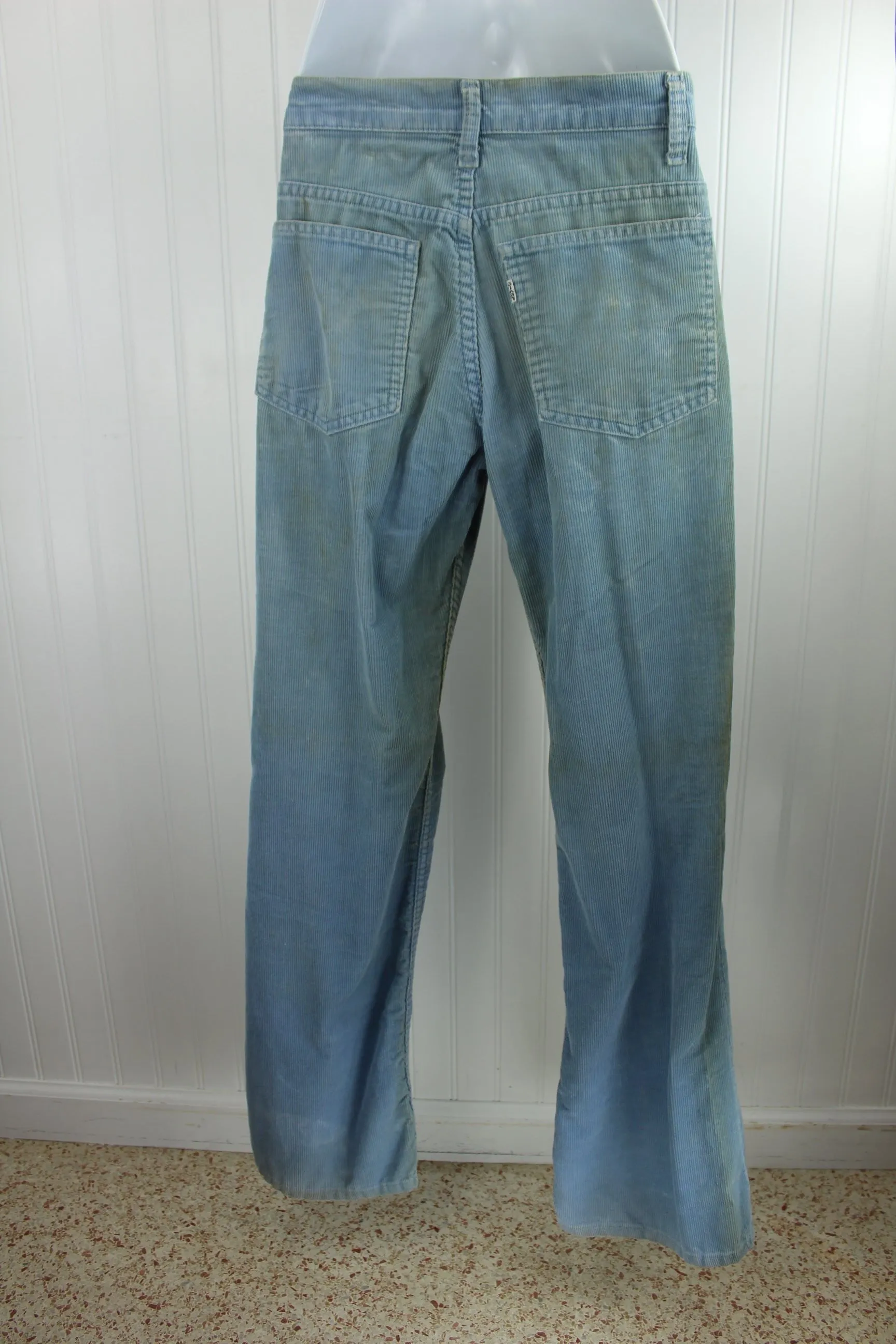 1990's Levi's Skate Boarder Distressed Blue Cord Jeans 517 White Tab