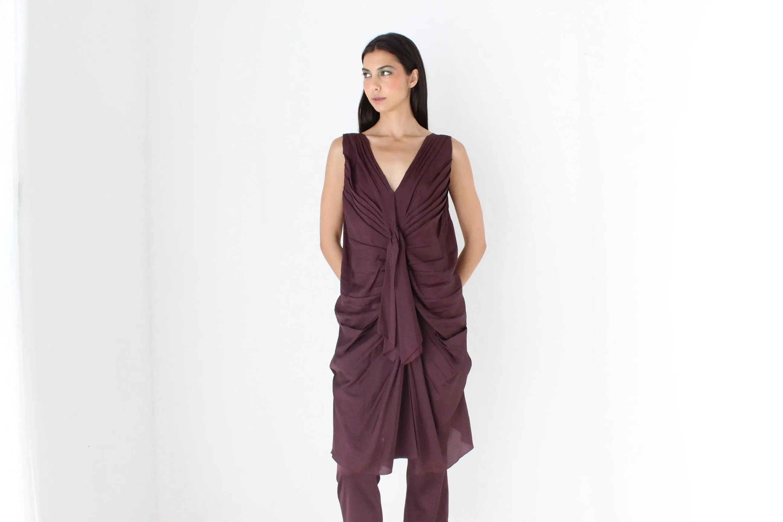 2000s MARNI Gathered Texture Cocoon Dress