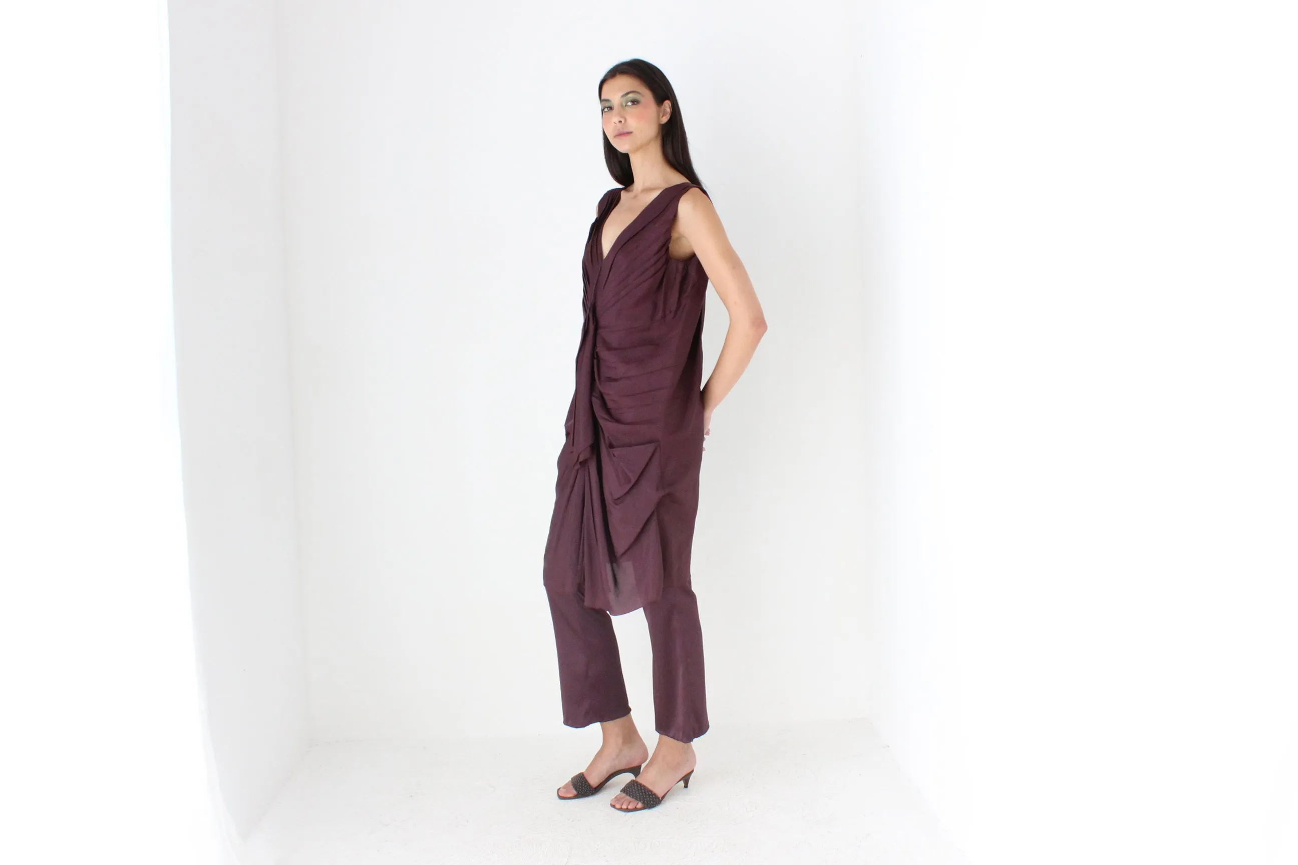 2000s MARNI Gathered Texture Cocoon Dress