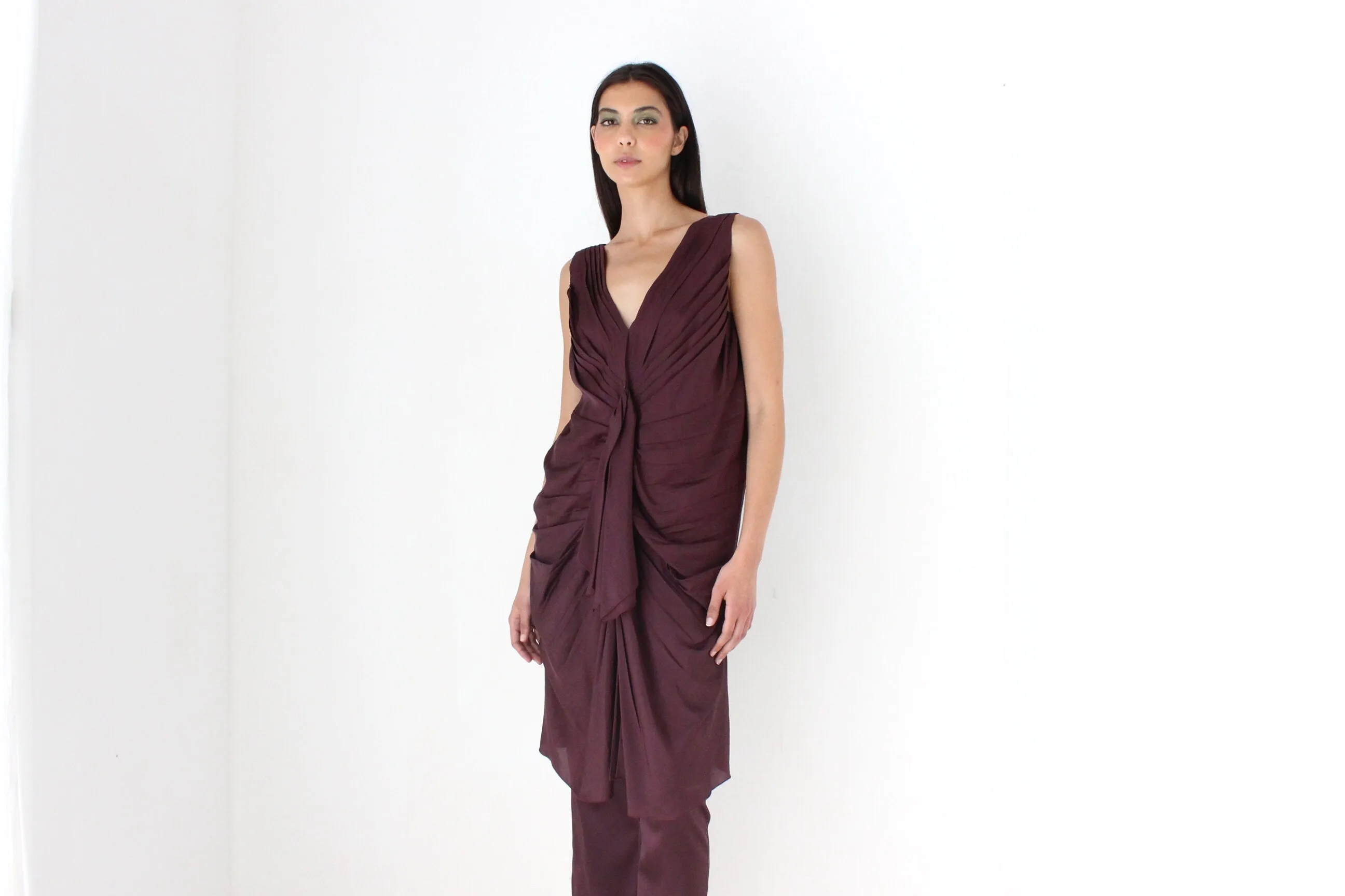 2000s MARNI Gathered Texture Cocoon Dress