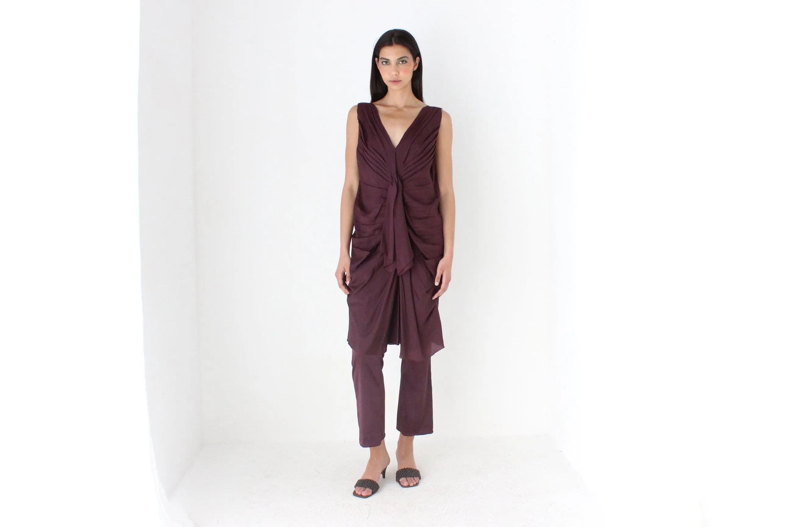 2000s MARNI Gathered Texture Cocoon Dress