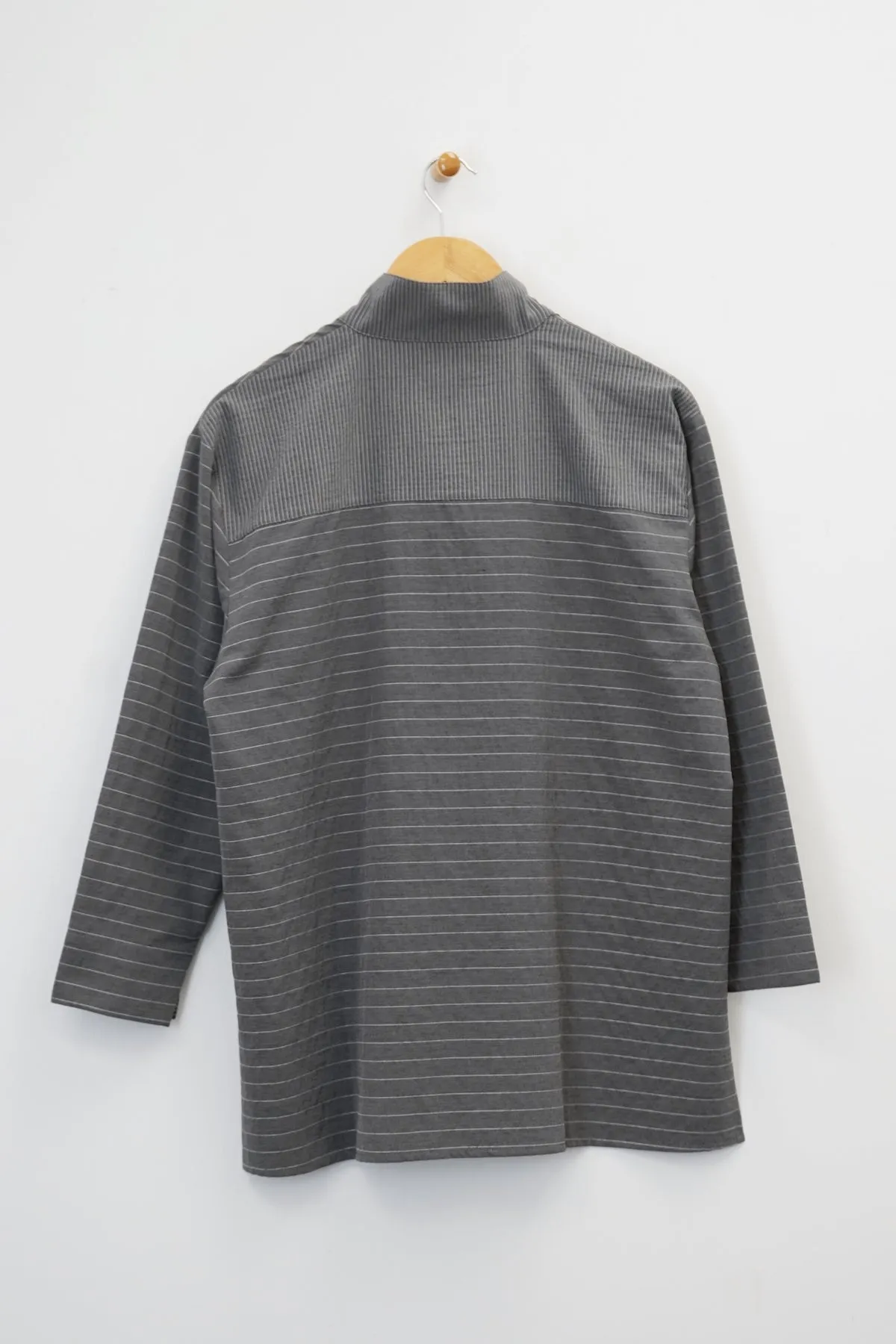 31" Mandarin Stripe Button Tunic