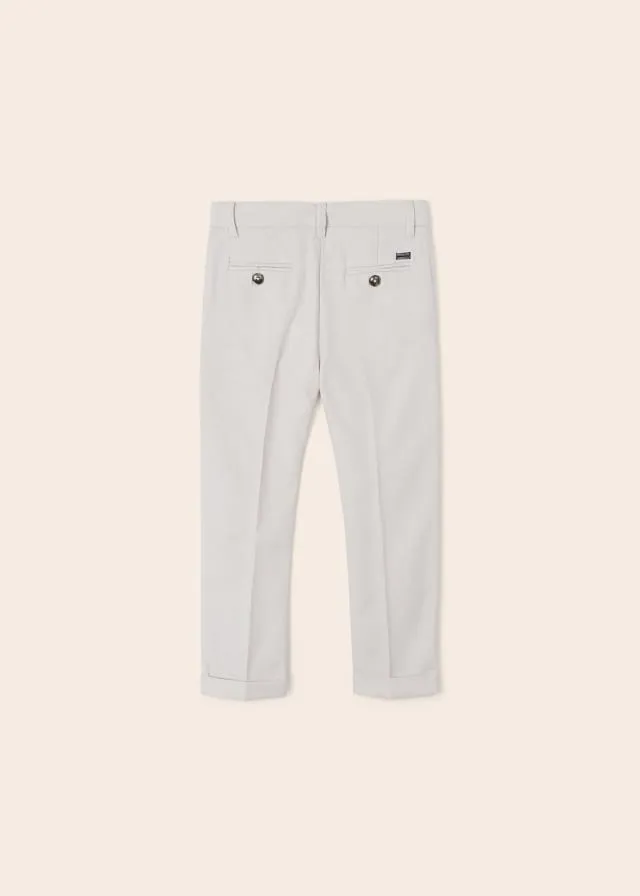 3514 Mayoral Mini Boys Tailored Dress Pants, Tapioca Linen