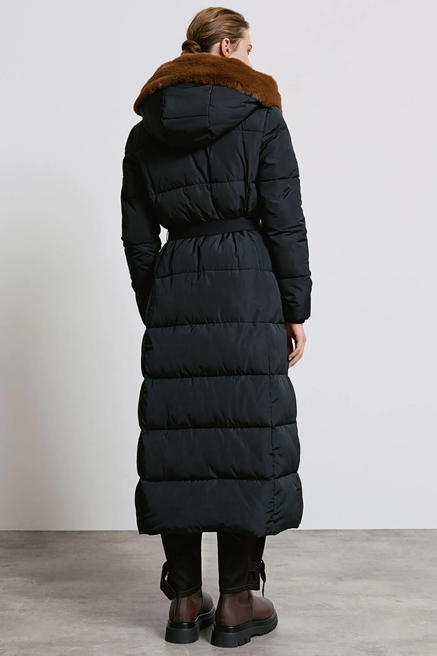 Access Fashion 9101 Black Longline Padded Coat