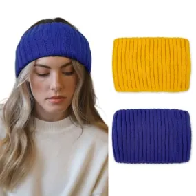 AKTVSHOW 2 Packs Knit Headbands for Women Winter Ear Warmers Cold Weather Wide Knitted Head Wraps Turban Non Slip Girls Fashion Warm Hairbands Hair Accessories