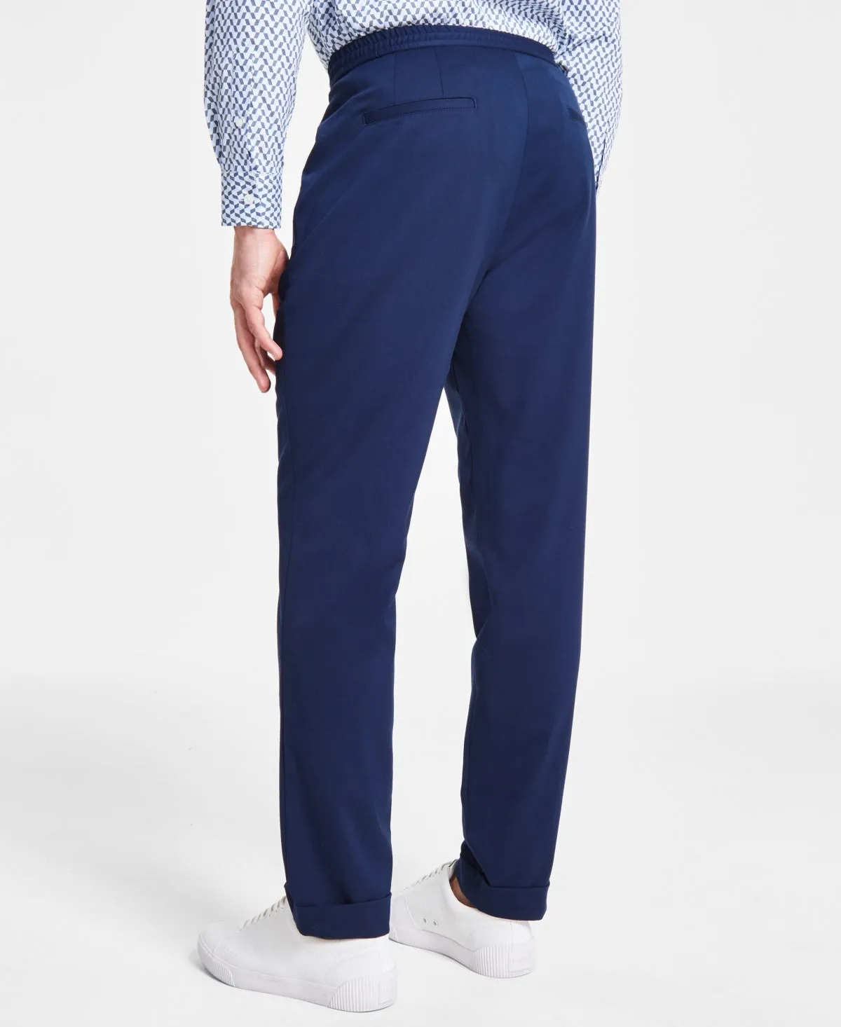 Alfani Mens Modern Fit Stretch Pleated Dress Pants Blue 32 x 32