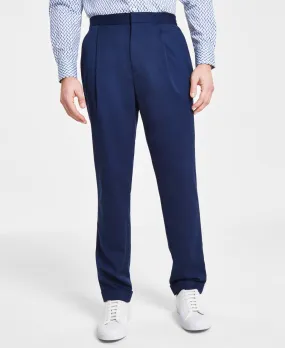Alfani Mens Modern Fit Stretch Pleated Dress Pants Blue 32 x 32
