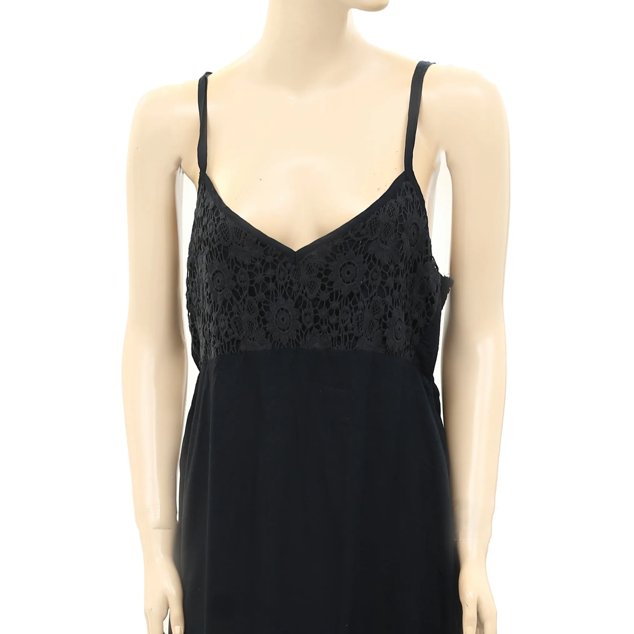 Anthropologie Crochet Lace Slip Midi Dress