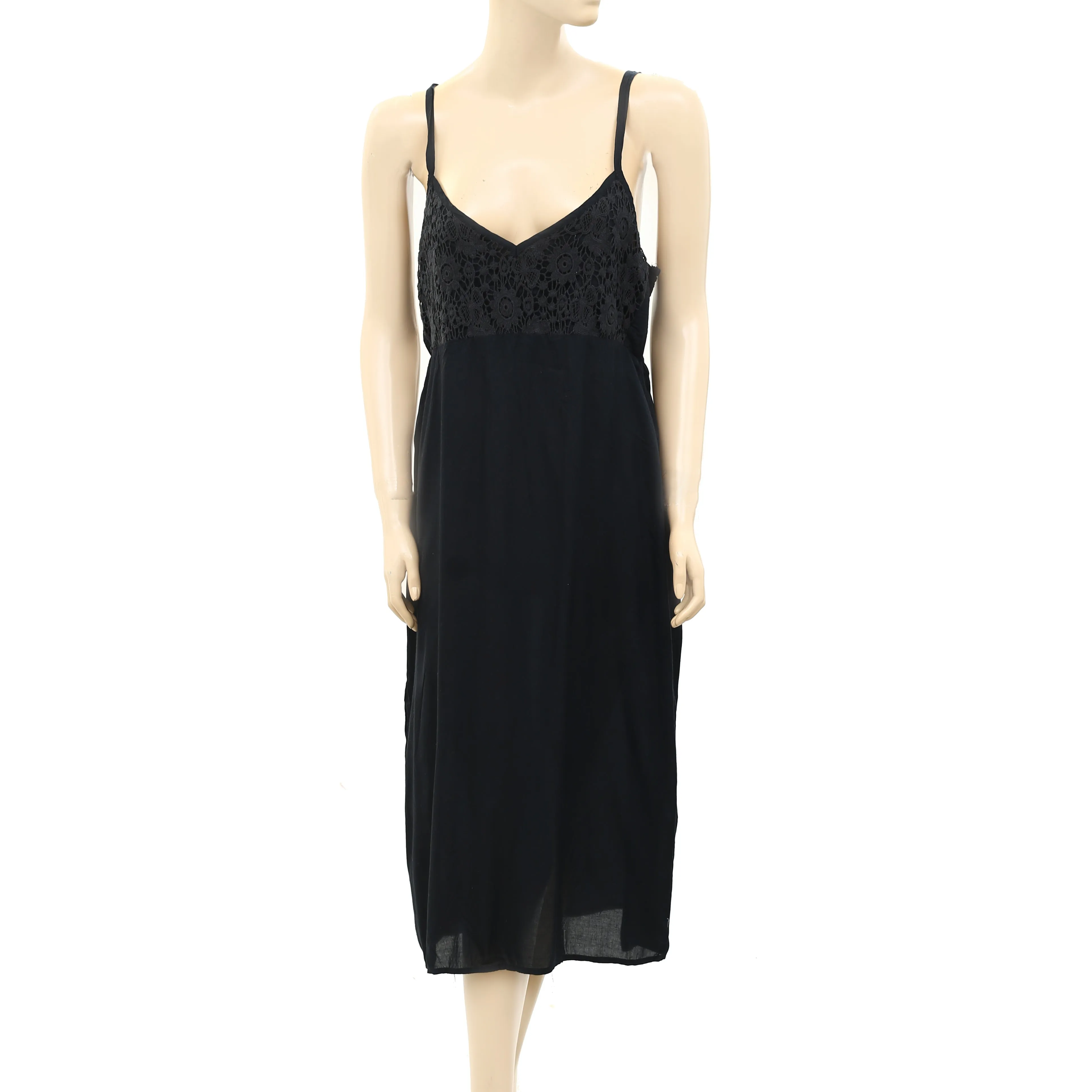 Anthropologie Crochet Lace Slip Midi Dress