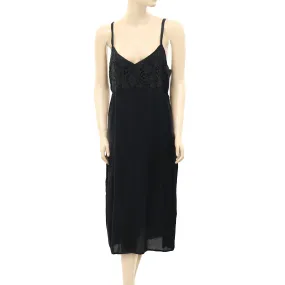 Anthropologie Crochet Lace Slip Midi Dress