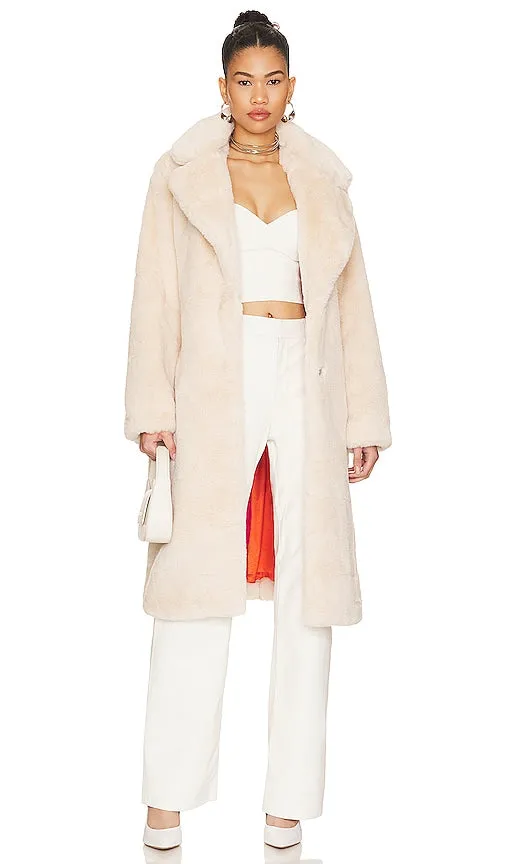 Apparis Mona Plant-based Fur Coat in Cream