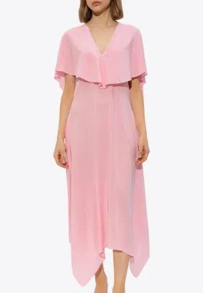 Asymmetric Silk Midi Dress