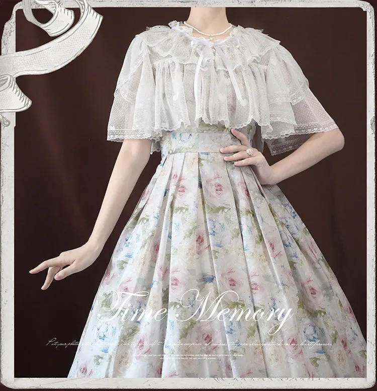 (BFM)Time Memory~Sweetheart Curtain~Sweet Lolita Shawl Short Sleeve Lace Cardigan