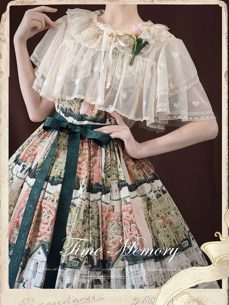 (BFM)Time Memory~Sweetheart Curtain~Sweet Lolita Shawl Short Sleeve Lace Cardigan