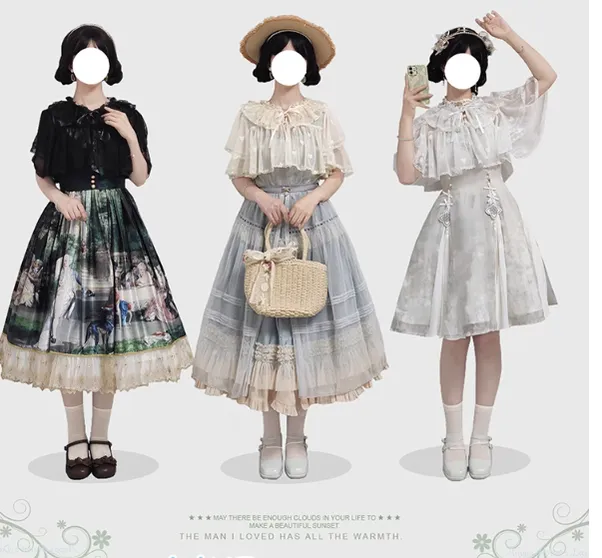 (BFM)Time Memory~Sweetheart Curtain~Sweet Lolita Shawl Short Sleeve Lace Cardigan