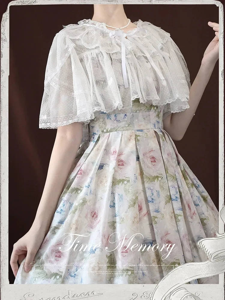 (BFM)Time Memory~Sweetheart Curtain~Sweet Lolita Shawl Short Sleeve Lace Cardigan