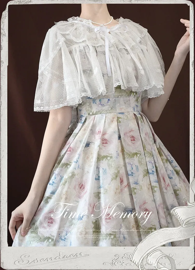 (BFM)Time Memory~Sweetheart Curtain~Sweet Lolita Shawl Short Sleeve Lace Cardigan