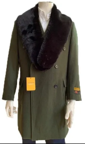 Big and Tall Peacoat - Mens Big and Tall Peacoat - Olive