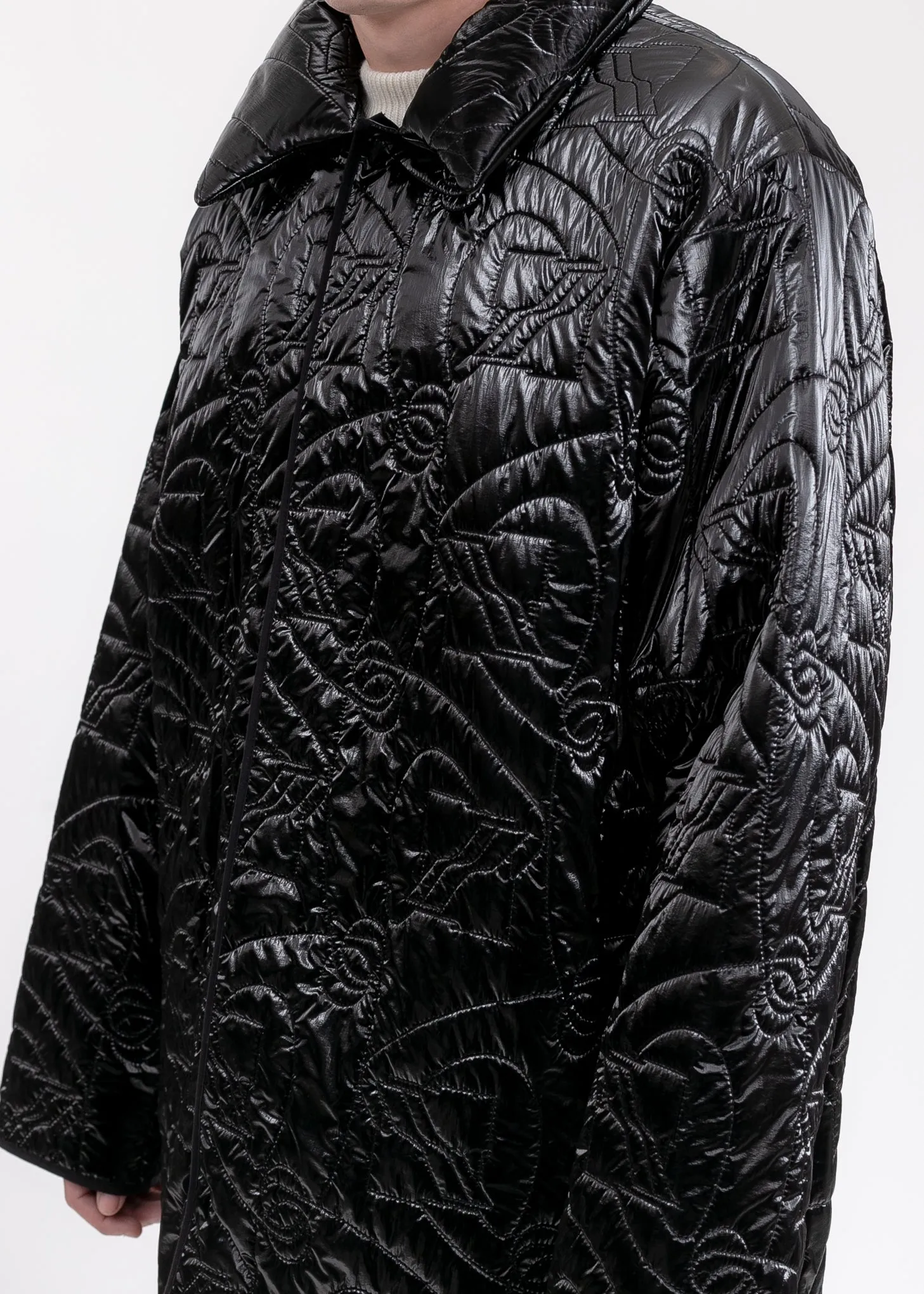 Black Oversized Quilting Jacket