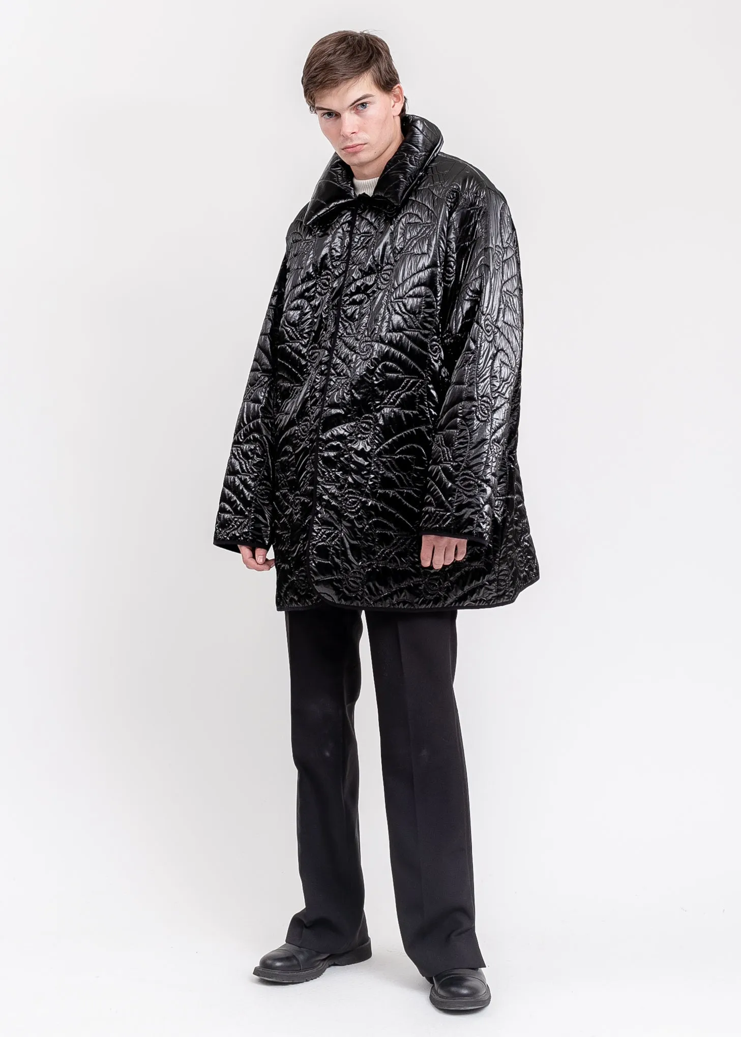 Black Oversized Quilting Jacket