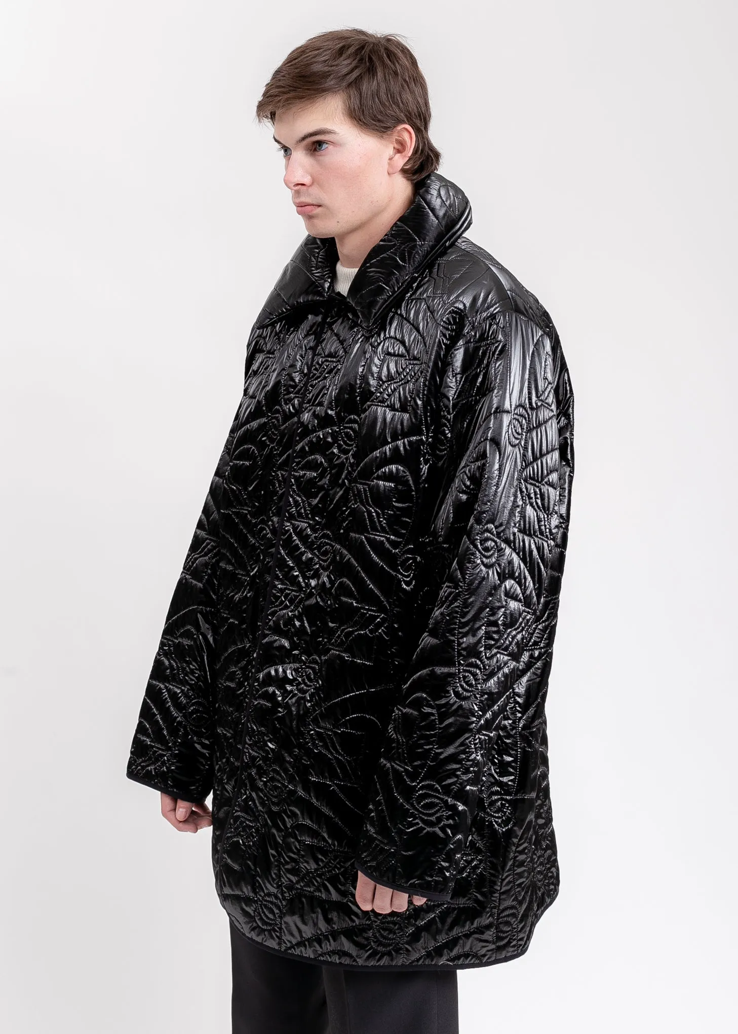 Black Oversized Quilting Jacket
