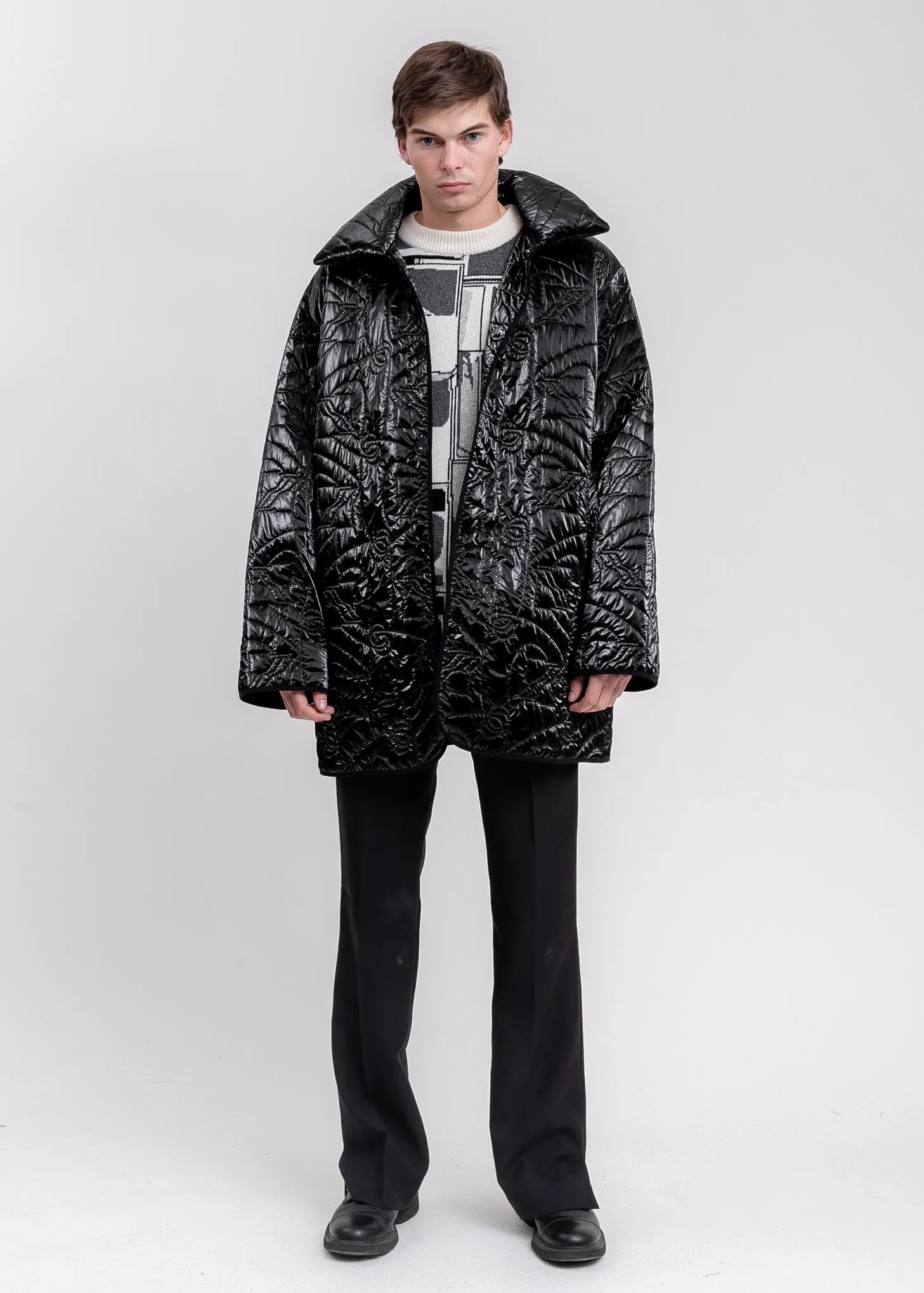 Black Oversized Quilting Jacket