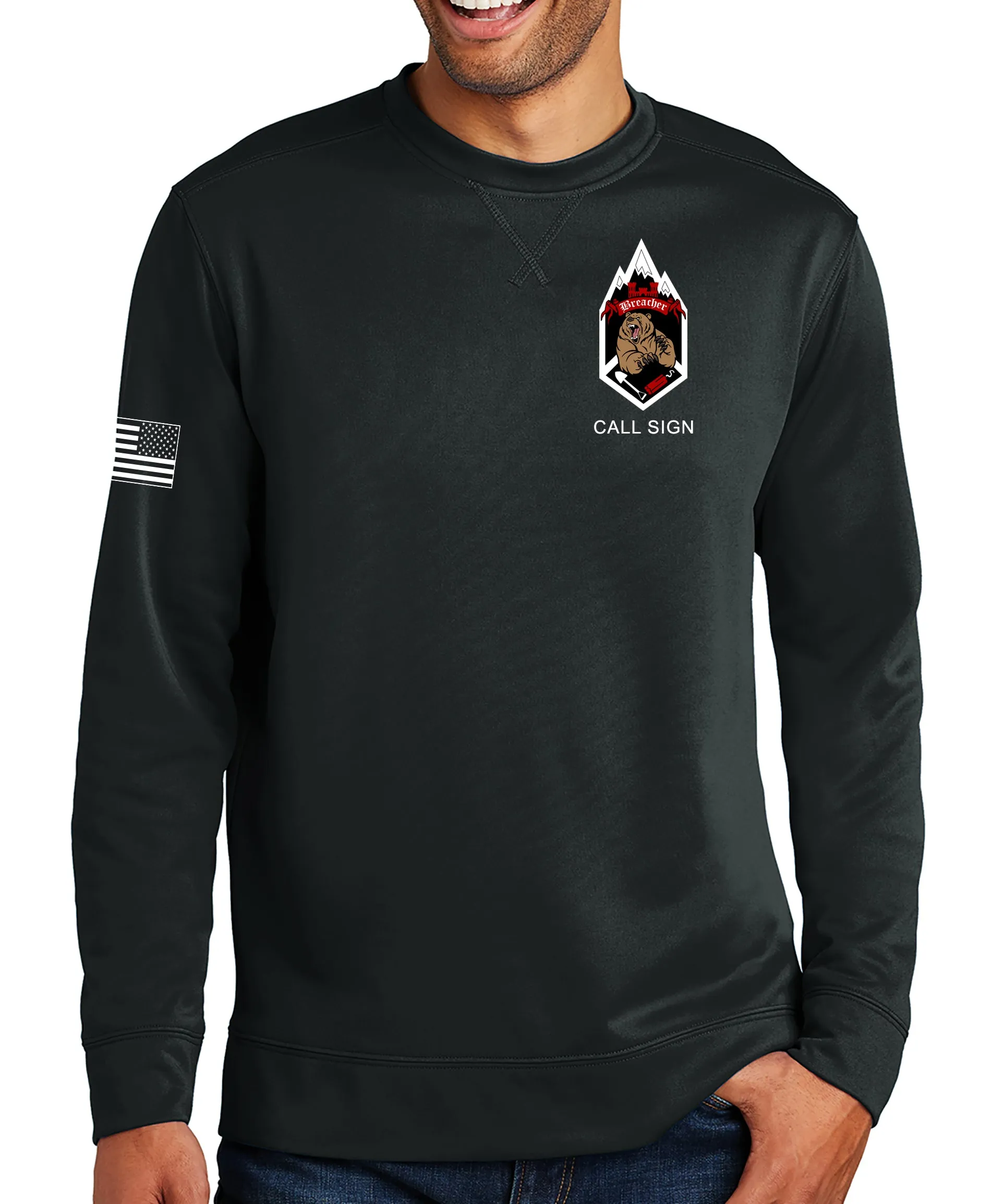 Born to Breach Polyester Crewneck Unisex Sweatshirt. This shirt IS approved for PT.