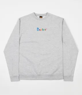 Butter Goods Web Classic Logo Crewneck Sweatshirt - Heather Grey