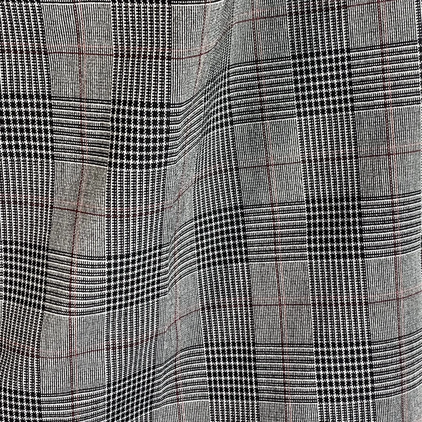 CALVIN KLEIN Men's Charcoal Plaid Slim-Fit Flat Front Dress Pants SZ 33X30