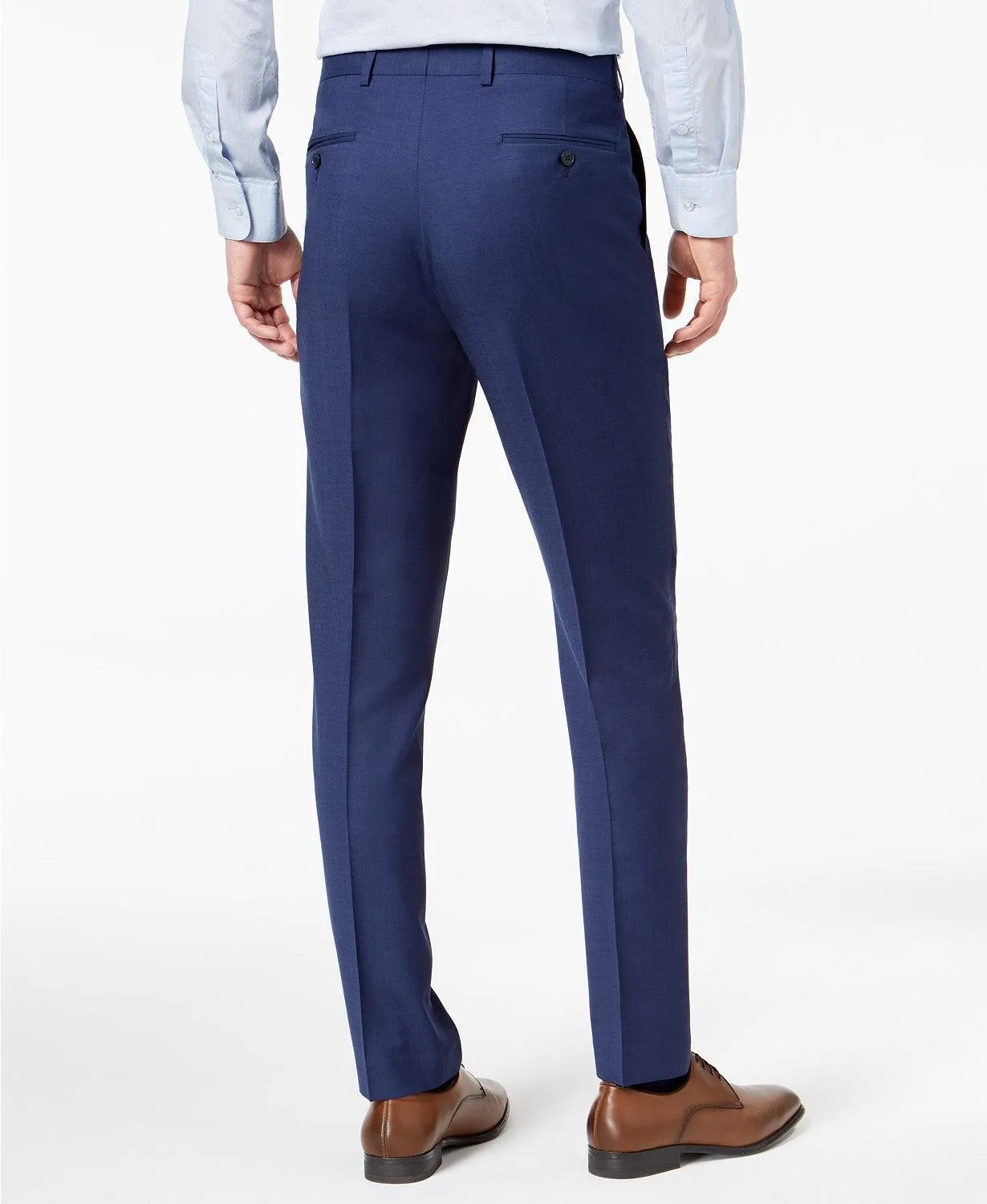Calvin Klein Mens Skinny fit Dress Pants 32 / 32 Blue Solid