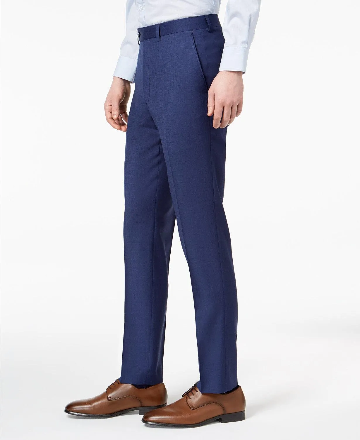 Calvin Klein Mens Skinny fit Dress Pants 32 / 32 Blue Solid