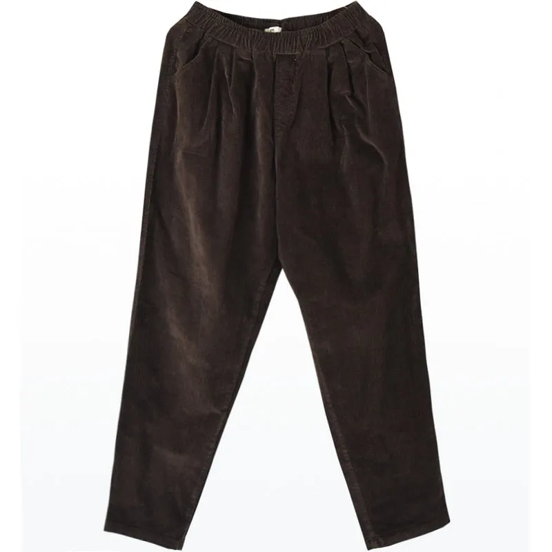 Casual Women Corduroy Pants Female Baggy Wide Leg Hip Hop Streetwear