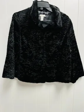 Coat Faux Fur & Sherpa By Chicos In Black, Size: M