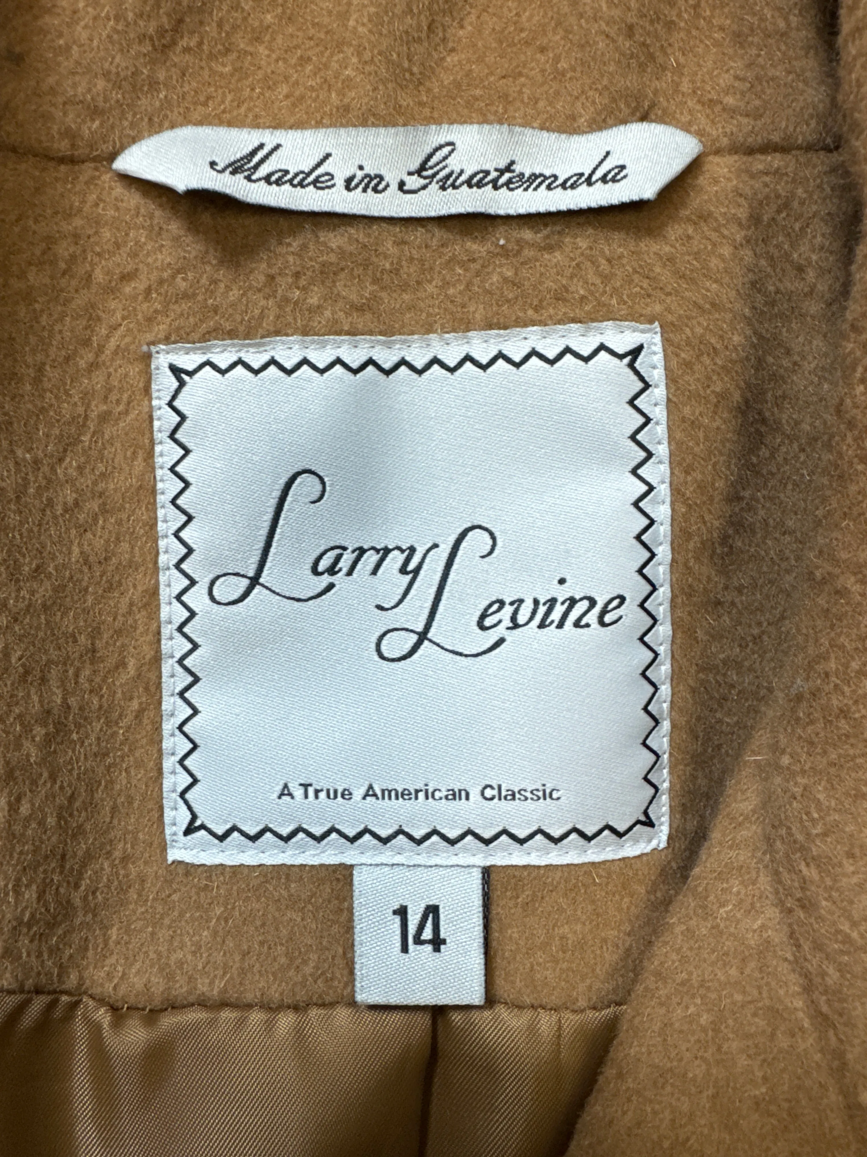 Coat Peacoat By Larry Levine In Brown, Size: L