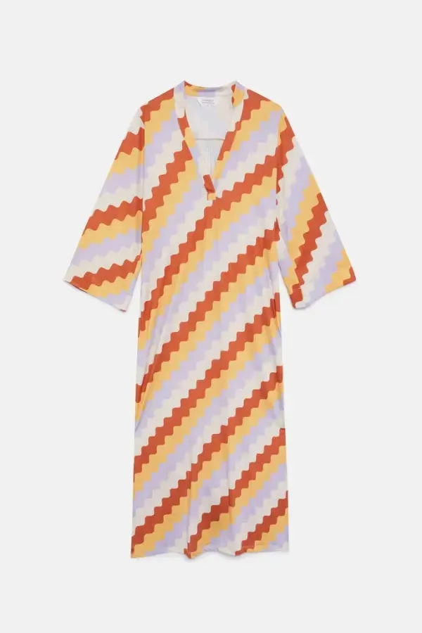 Compania Fantastica Beach Zigzag printed tunic dress