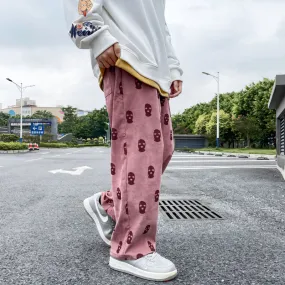 CORDUROY SKI MASK PATTERN TROUSERS