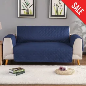 Cotton Quilted Sofa Runner - Sofa Coat (Navy)
