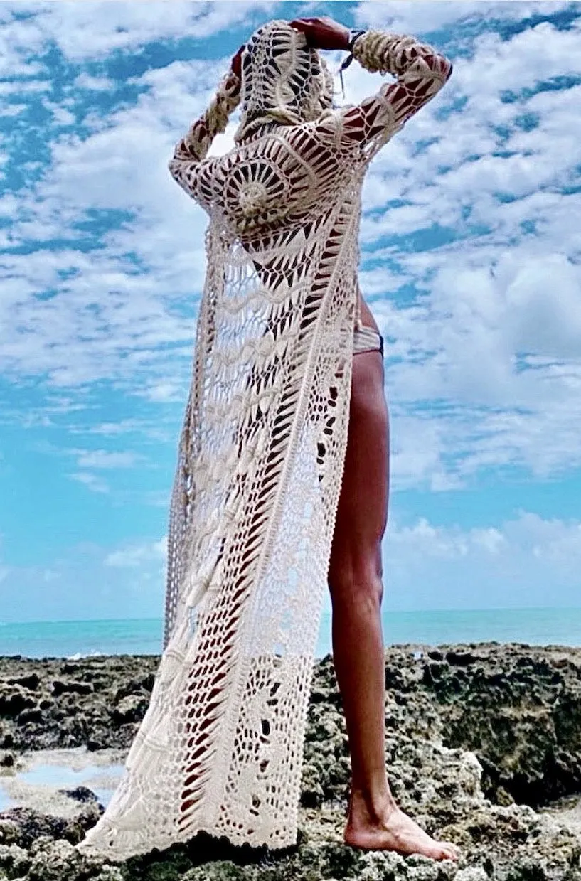 Crochet Midi Hoodie