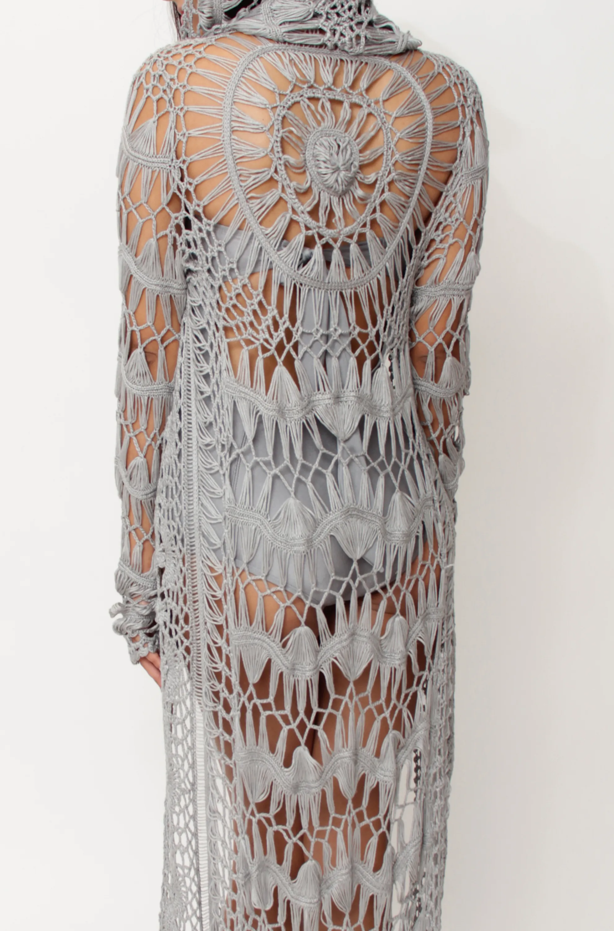 Crochet Midi Hoodie