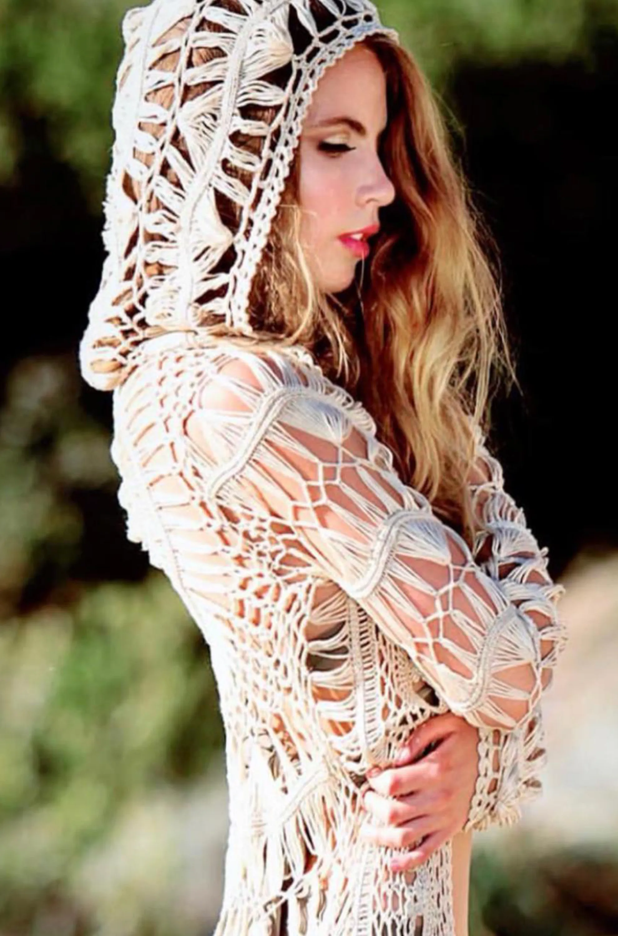 Crochet Midi Hoodie