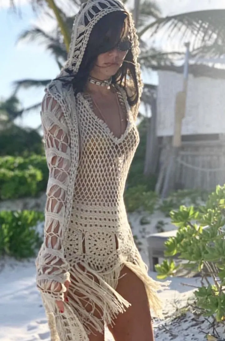 Crochet Midi Hoodie