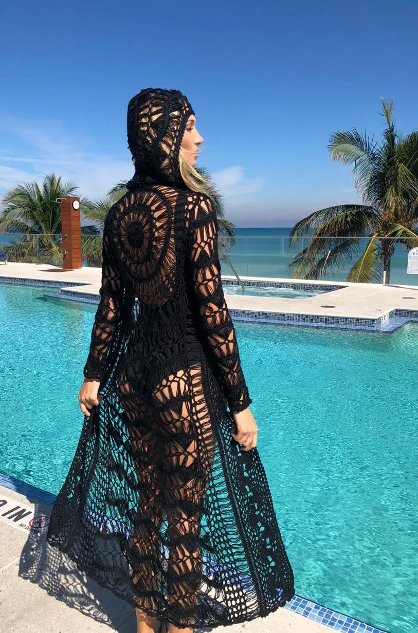 Crochet Midi Hoodie