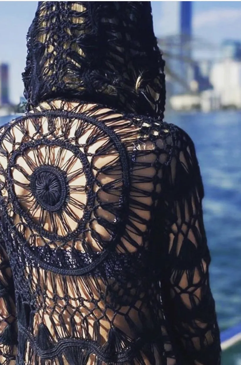 Crochet Midi Hoodie
