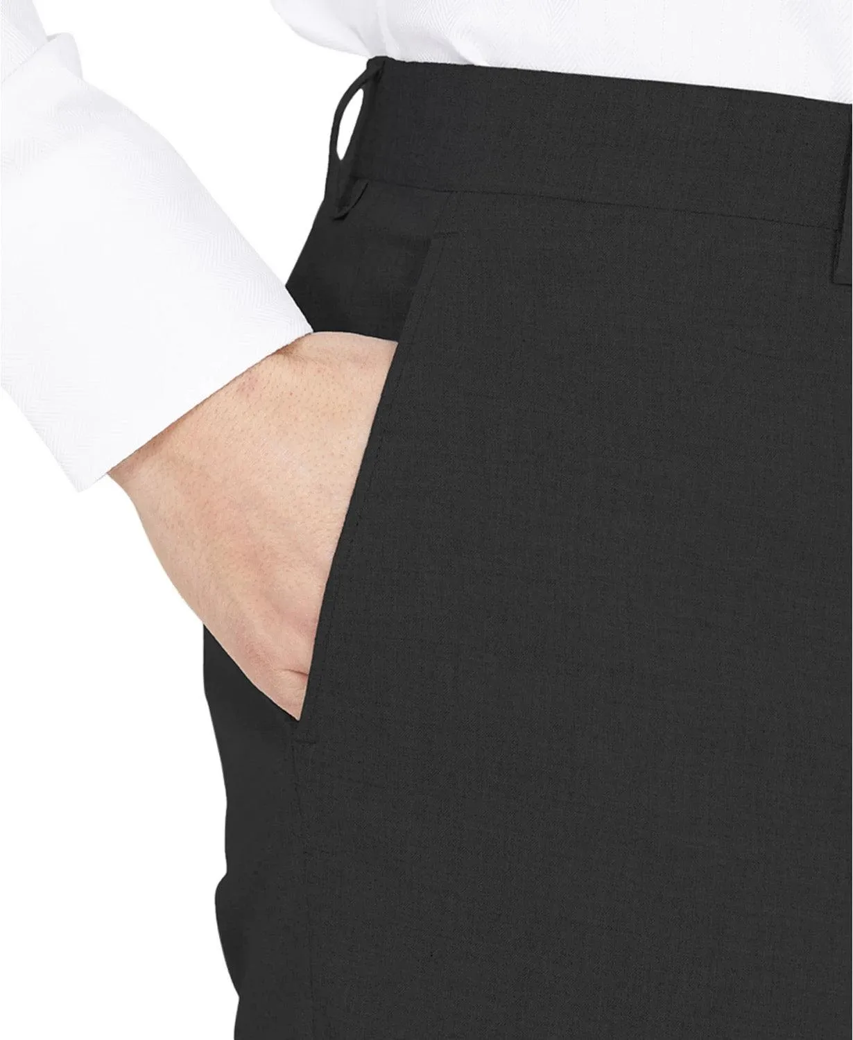 Dkny Mens Modern fit Dress Pants 34 / 29 Black Solid Stretch