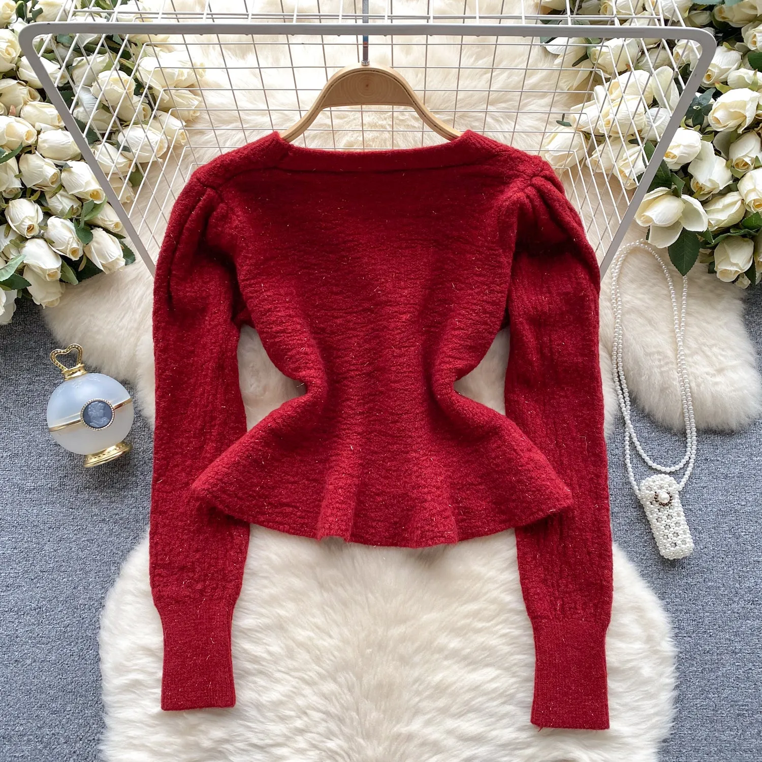 Elegant Single-breasted V-neck Cardigan