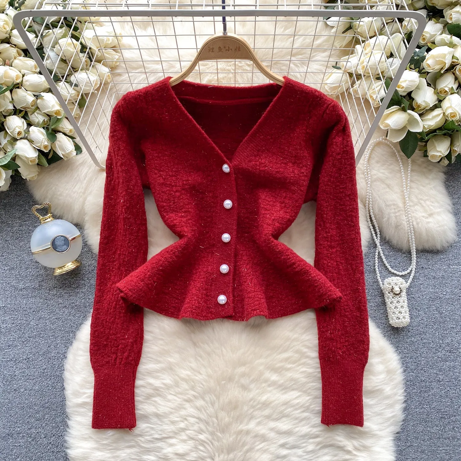 Elegant Single-breasted V-neck Cardigan