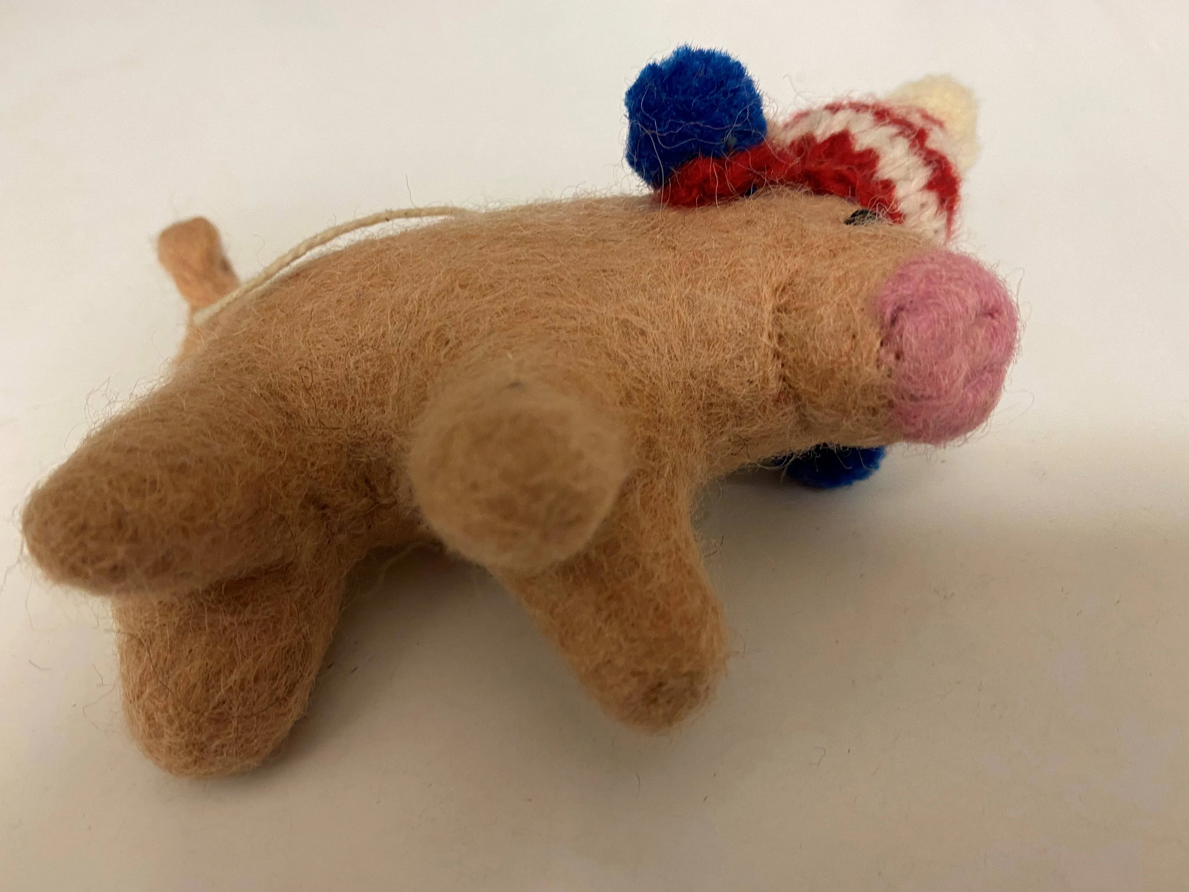 Felted Wool "Pig Pickles" w Earmuffs & Hat