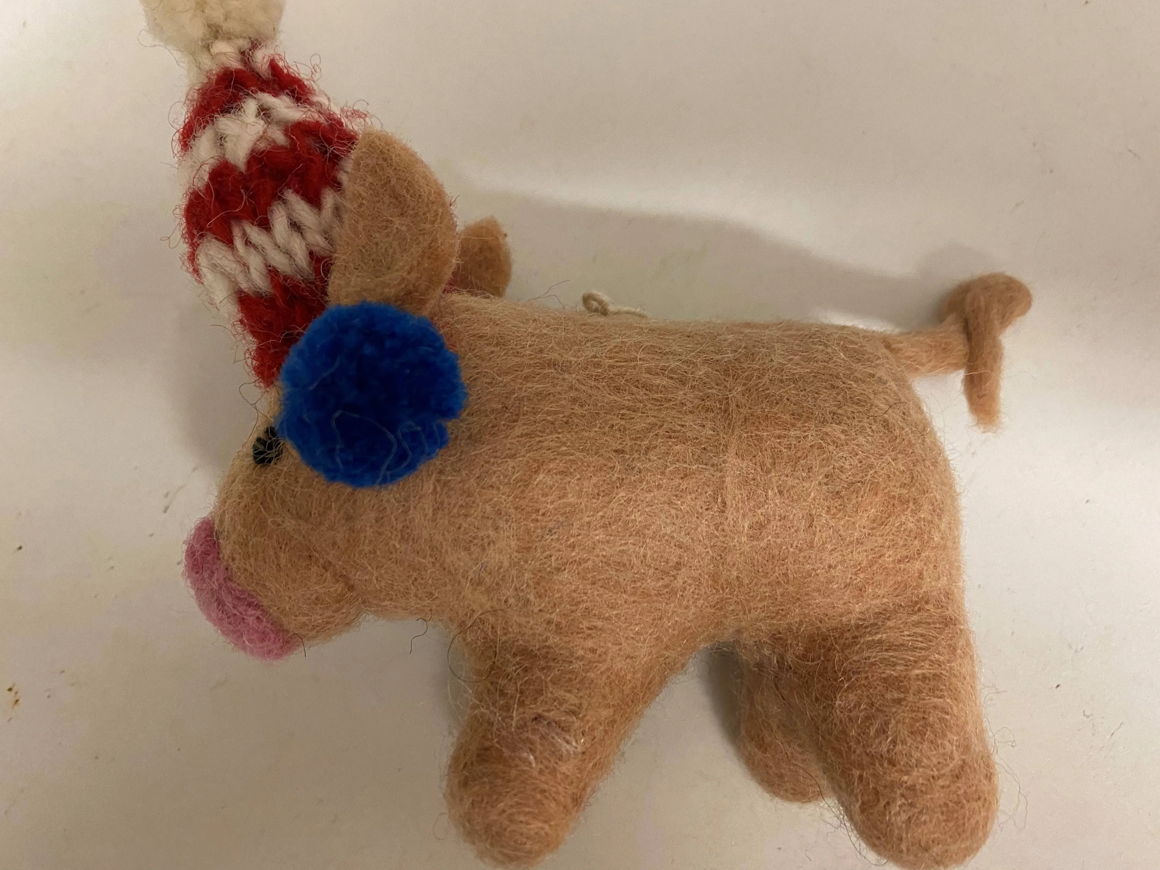 Felted Wool "Pig Pickles" w Earmuffs & Hat